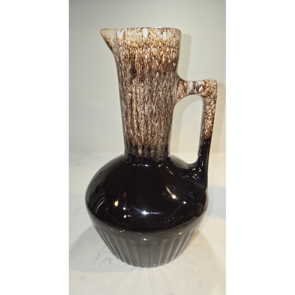 Vintage Monmouth Pottery maple leaf ewer pitcher